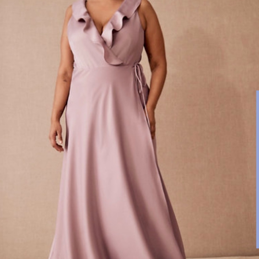 BHLDN Sachi & Babi Tansy Satin Charmeuse Maxi Dress.